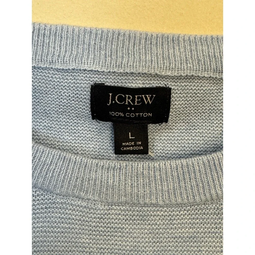 JCREW sweater light blue Size‎  Medium cotton Crew neck Texture
